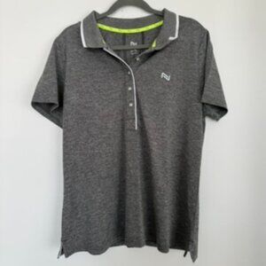 $75 Nola Athletic Polo Shirt Grey Size 2X Active Golf Performance Top